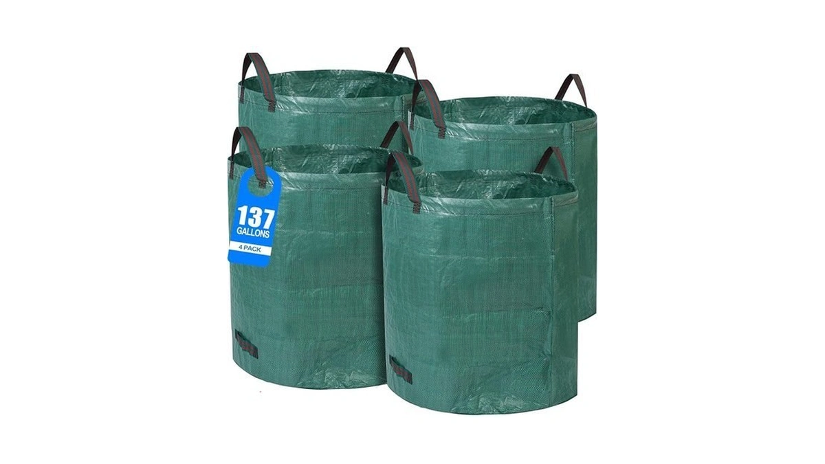 Pilntons 4 Pack 137 Gallons Reusable Yard Waste Bags With