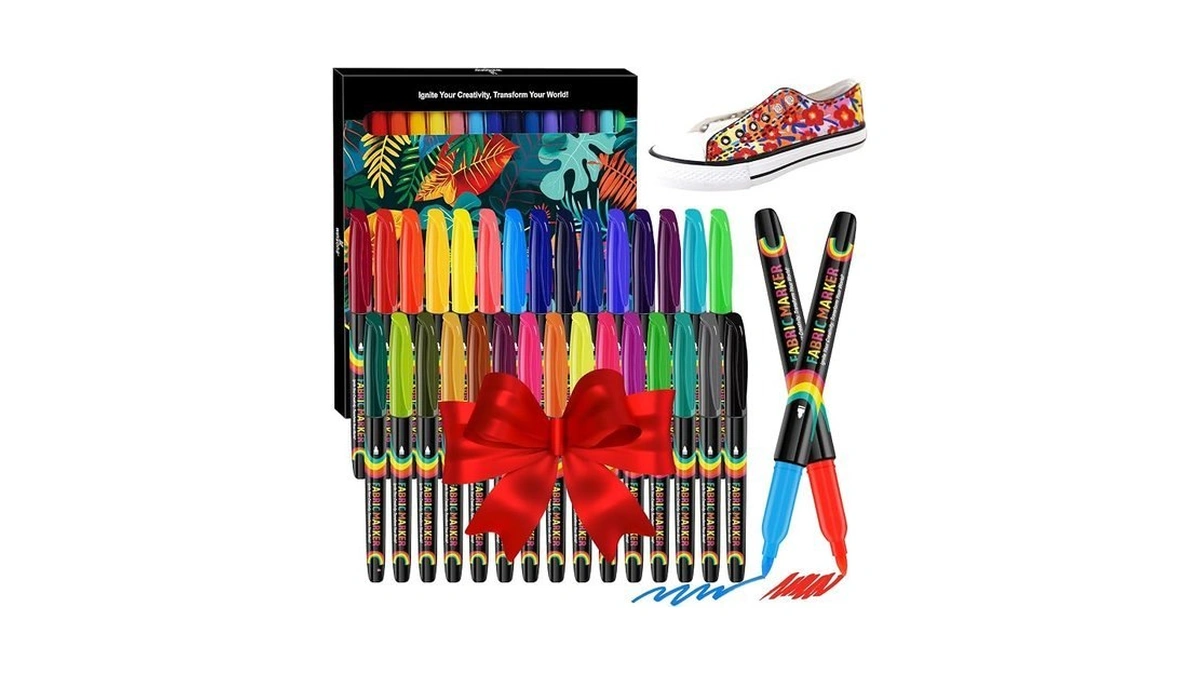 Winsons 30 Fabric Markers Pens Set, Indelible & Permanent Fabric