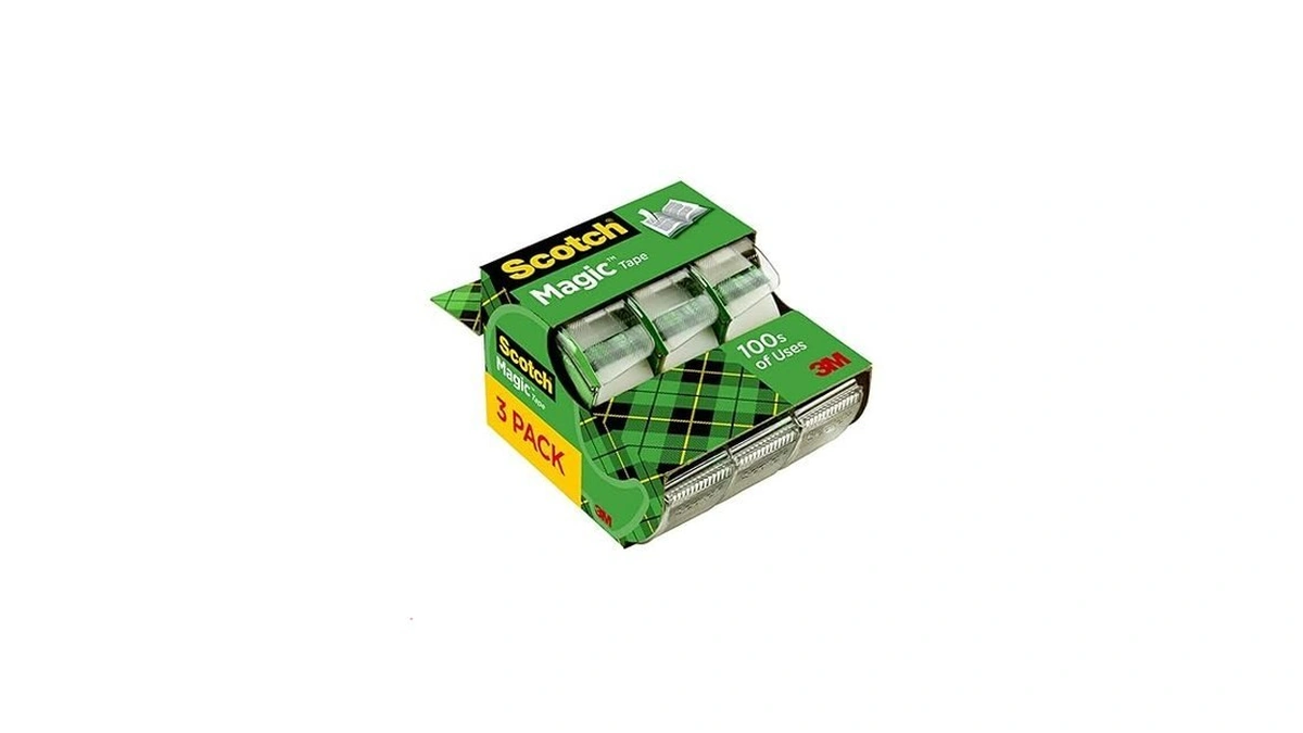 Scotch Magic Tape, 3 Dispensered Rolls, Numerous Applications, Invisible, Clear