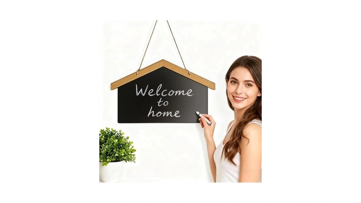 Chalkboard, House Design, 8.35"x13.46" Small Chalkboard Sign, Double Sided Use,