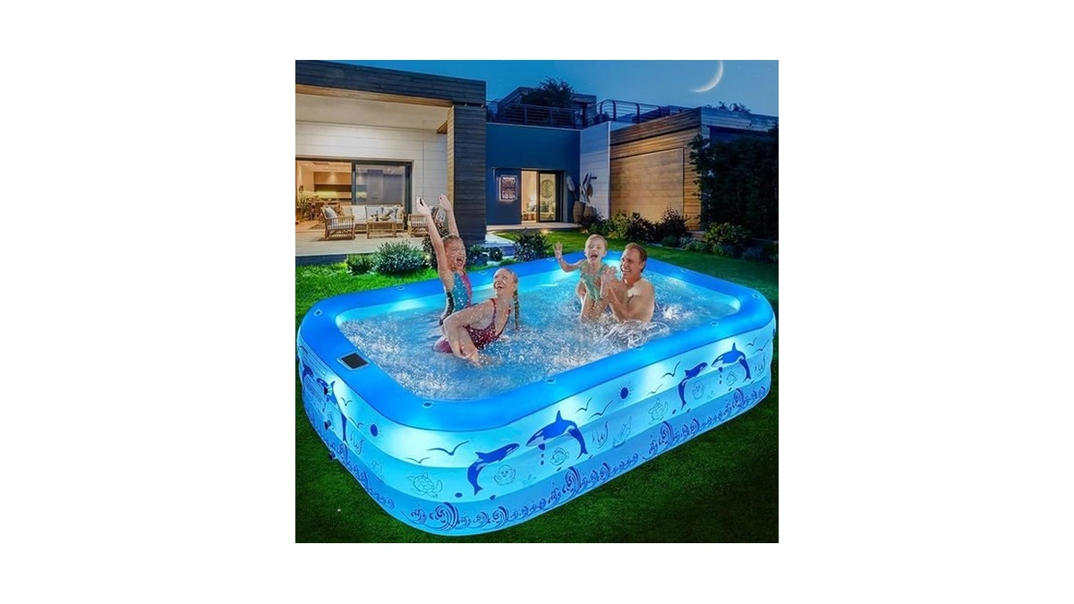 Starocean 2026 Upgrade Inflatable Pool With Lights, Family Inflatable Swimming