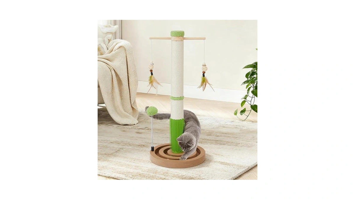 25.79" Tall Cat Scratching Post, Kitten Cat Scratch Post For