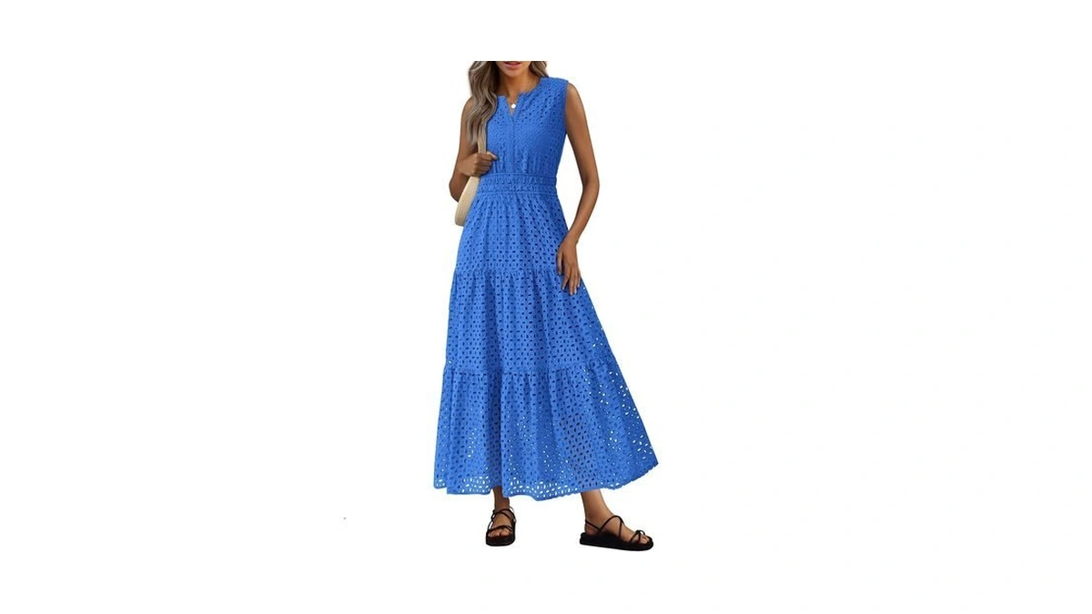 Prettygarden Womens 2026 Summer Maxi Dresses Sleeveless Sundresses V Neck