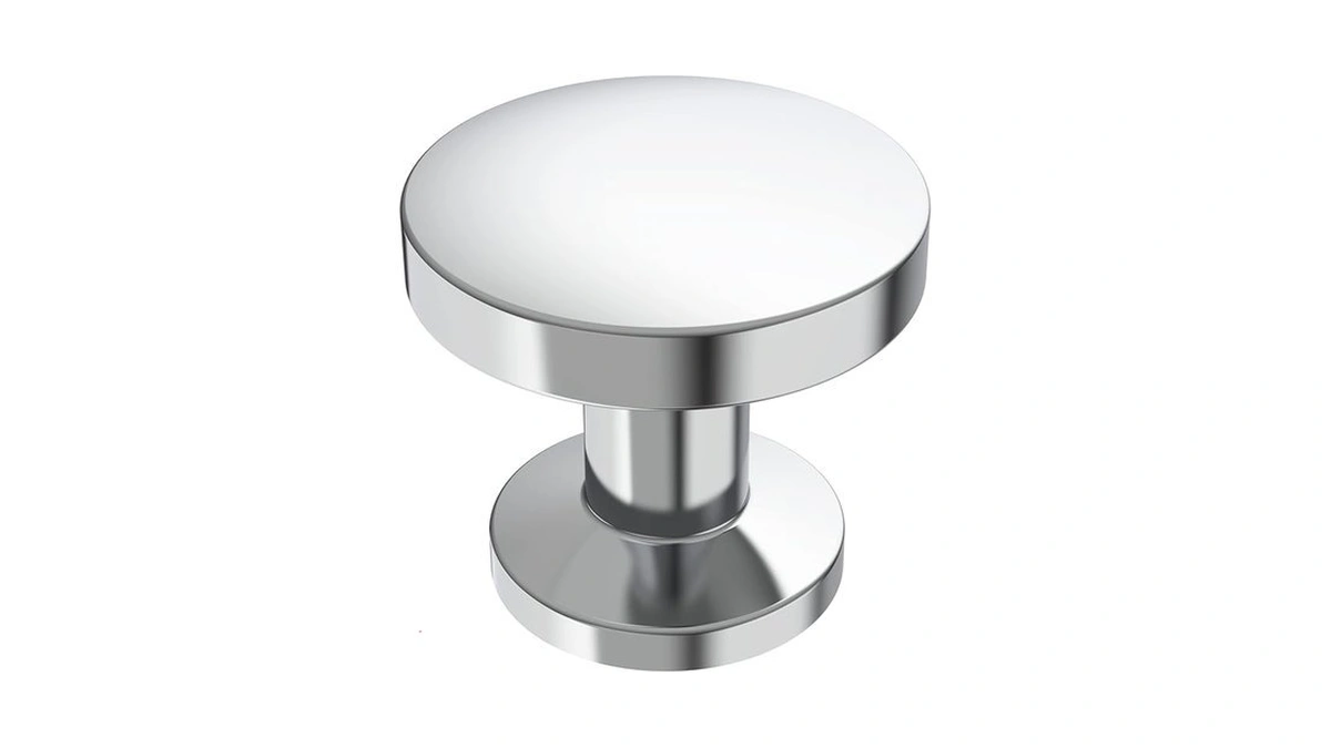 Alzassbg 10 Pack Polished Chrome Cabinet Knobs, 1.1 Inch(30mm) Diameter