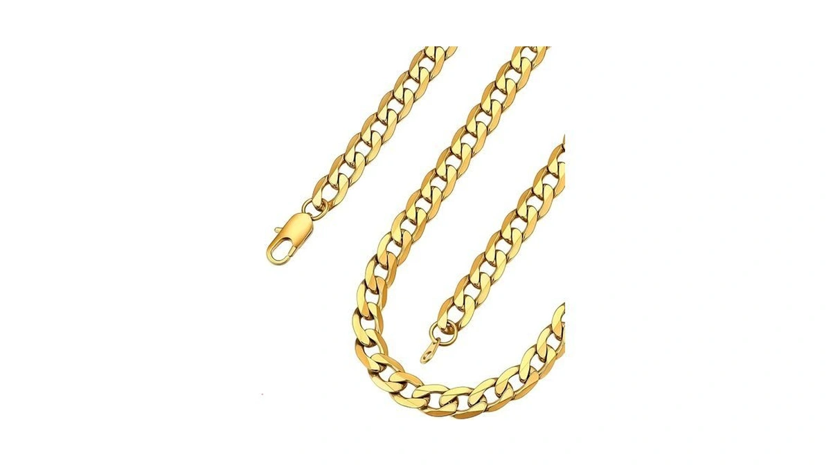 Gold Necklace Chain Men Costume Women Cuban Curb Link Chains