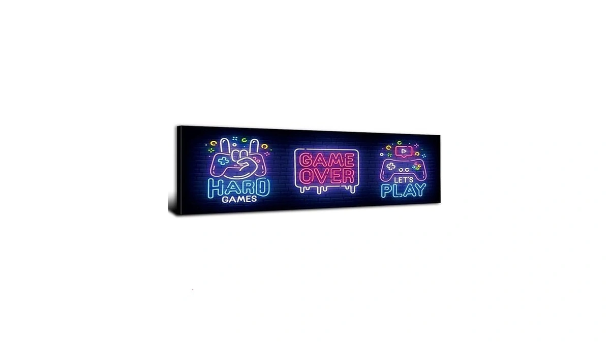 Gaming Wall Decor Neon Cyberpunk Wall Art For Boys Playroom