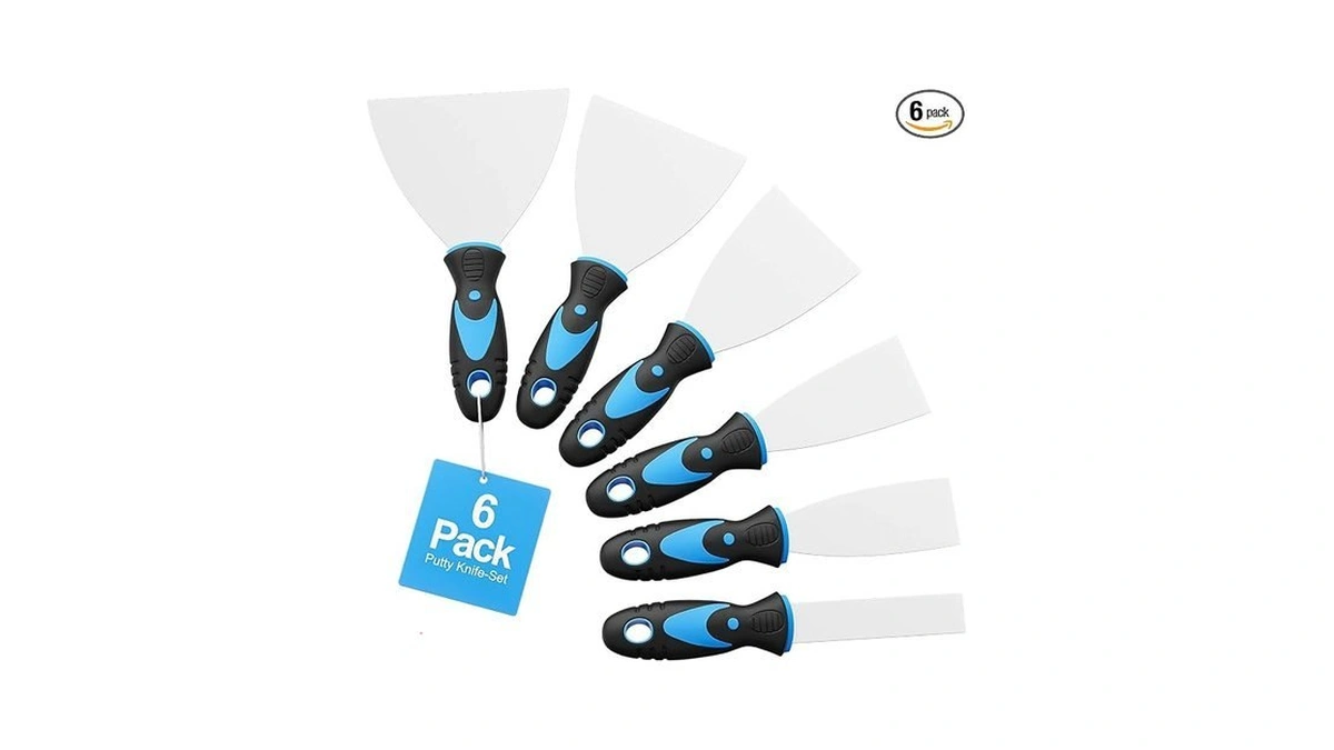 Cnnzdo 6 Pack Putty Knife Set – Stainless Steel Spackle