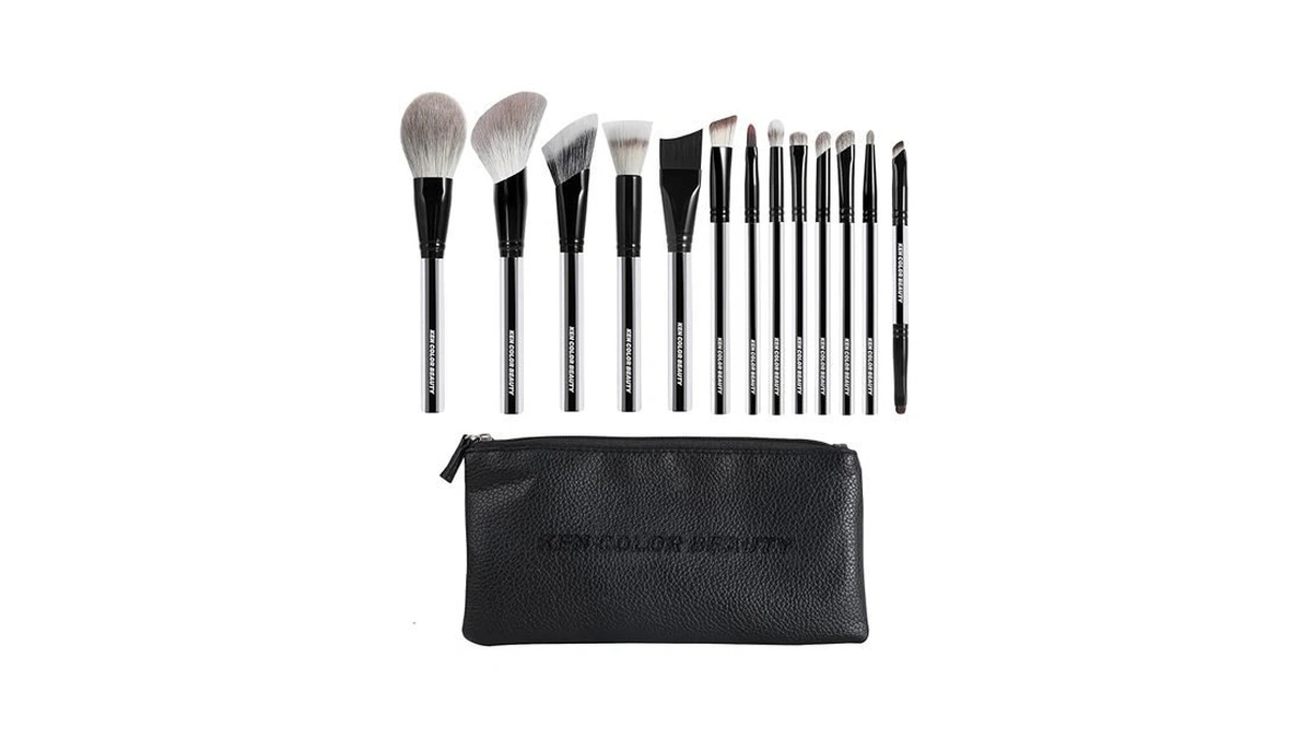 Kencolor Makeup Brush Set Professional With Case – Premium Natural