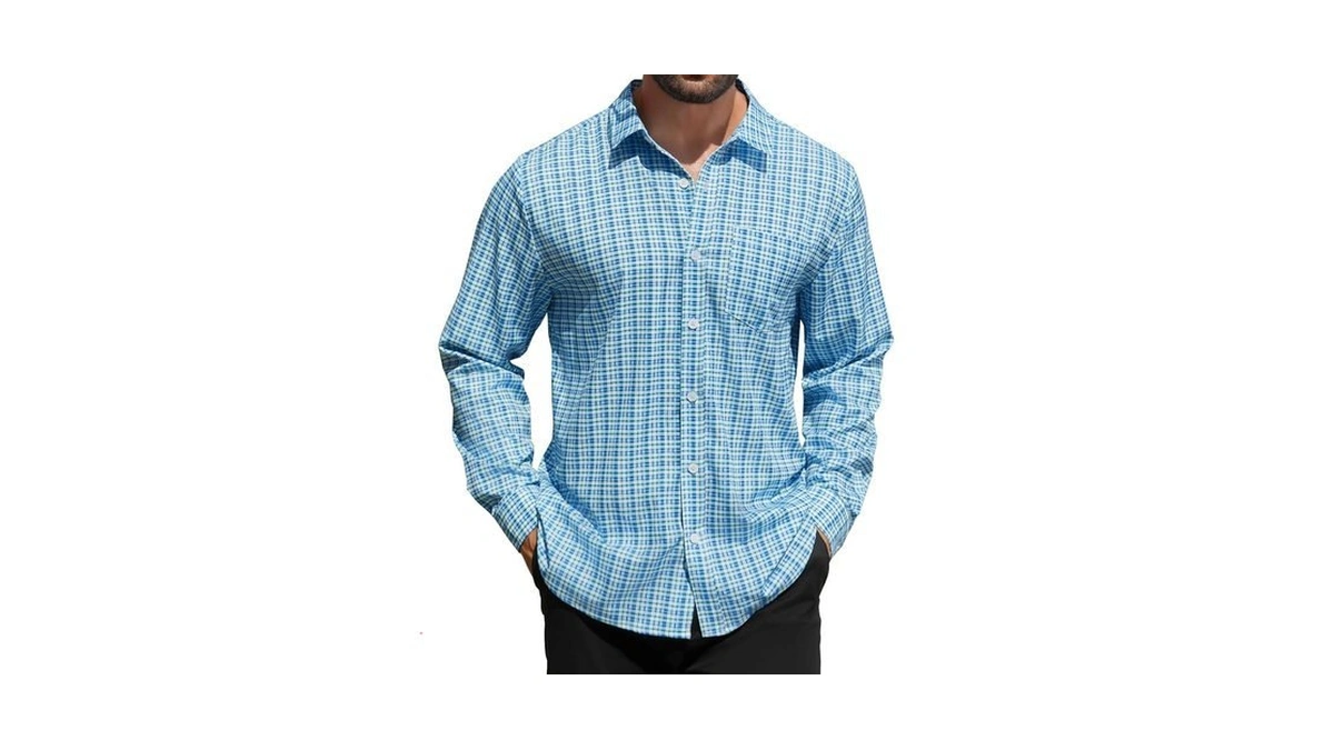 Hardaddy Men's Pattern Long Sleeve Button Down Graphic Printed Business