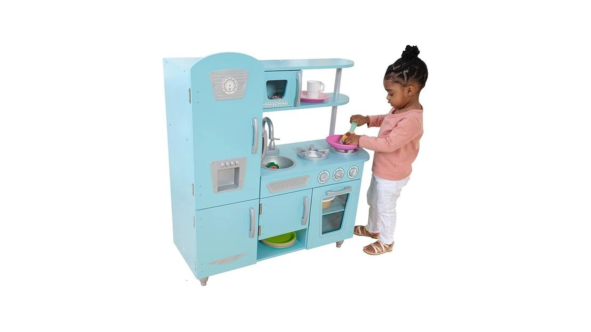 Kidkraft Vintage Wooden Play Kitchen With Pretend Ice Maker And
