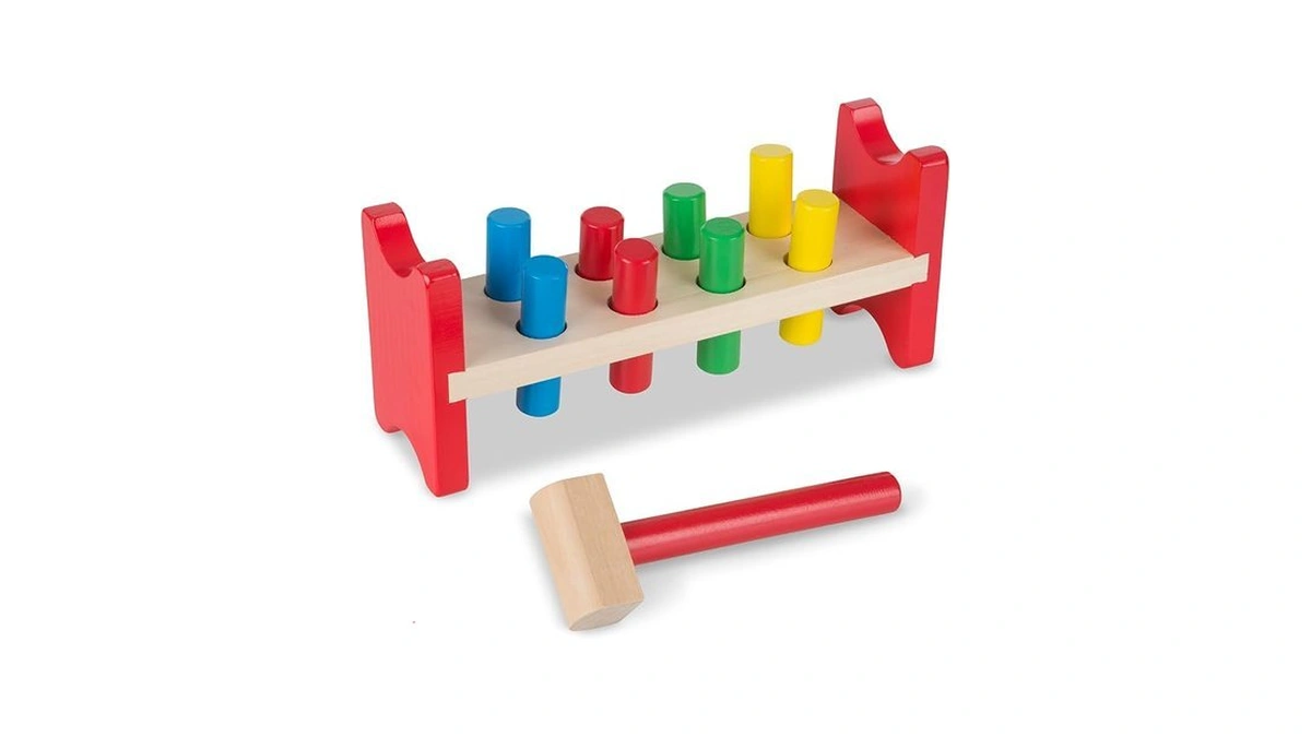 Melissa & Doug Deluxe Wooden Pound-a-peg Toy With Hammer -