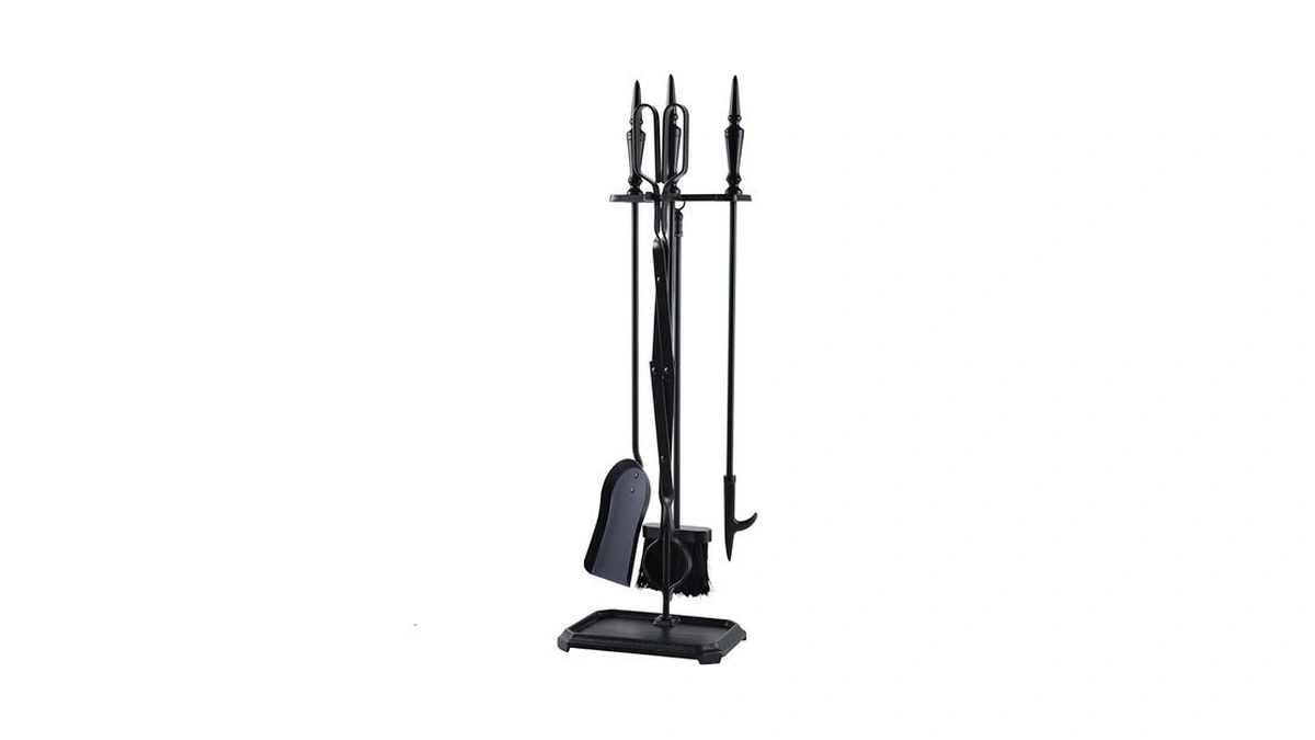 Lichamp Gothic Fireplace Tools Set, 5-pieces Indoor Outdoor Sturdy Fire