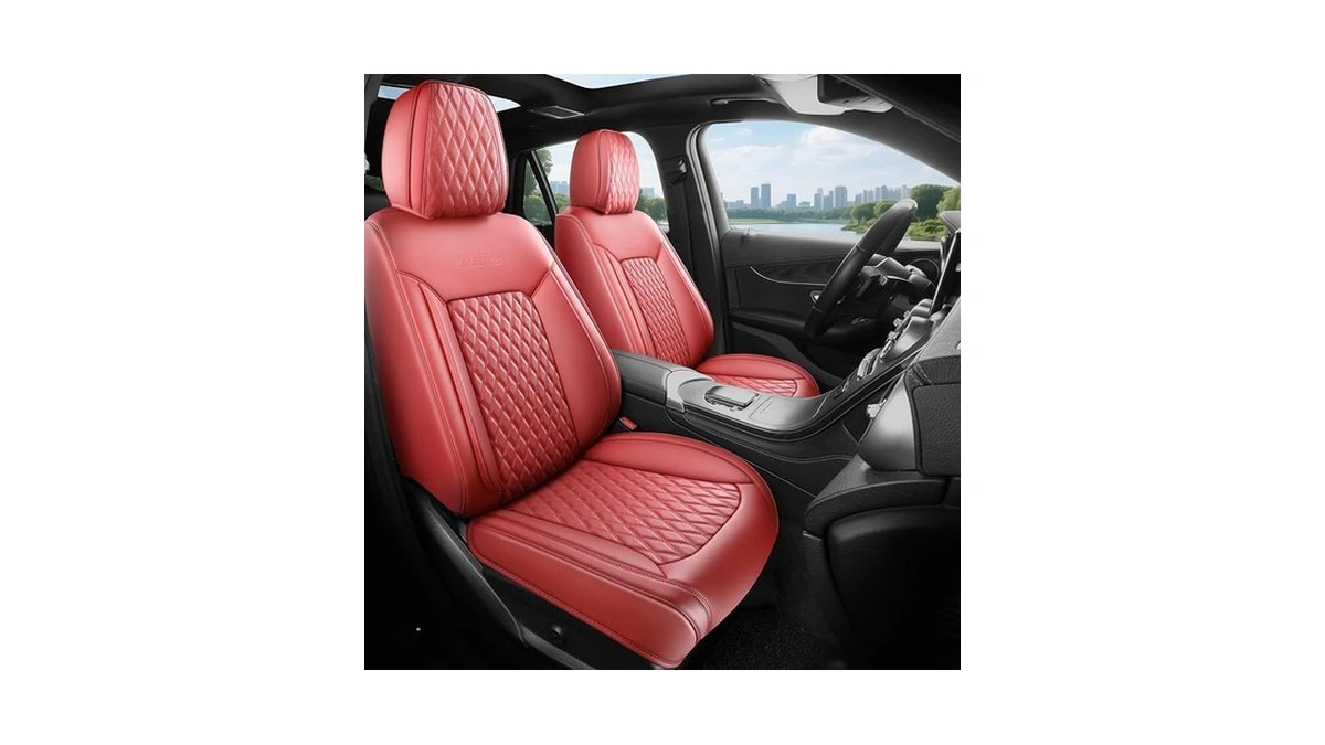 Zenride Front Burgundy Automotive Seat Covers Set Of 2,universal Precision