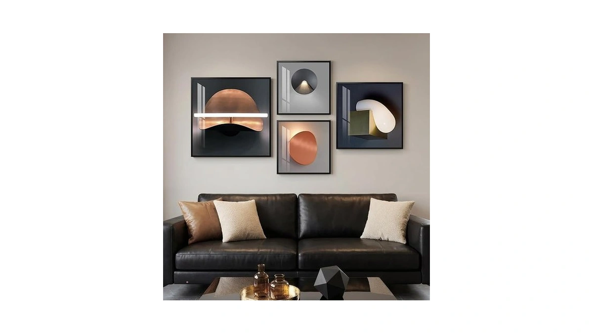 Large Framed Modern Wall Art For Living Room, 4 Piece