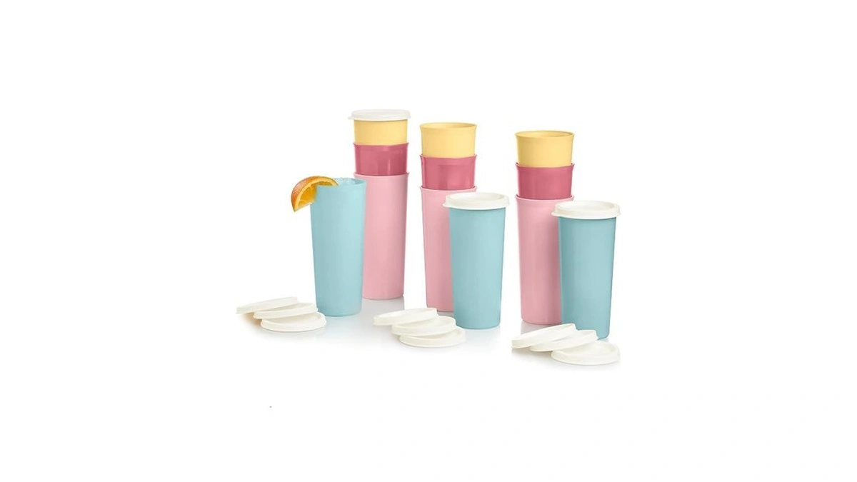 Tupperware Tumbler Set In Multicolor, 12 Count, Dishwasher Safe And
