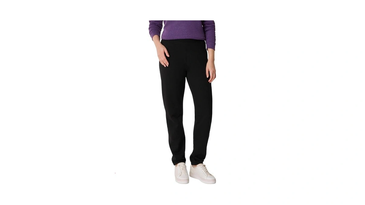 Hanes Women's Ecosmart Cinched Cuff Sweatpants, Ebony, Small