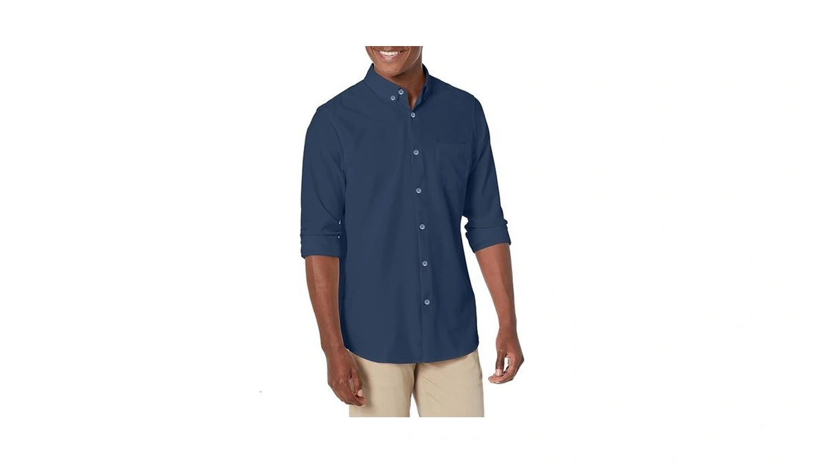 A.x.n.y Slim Fit Solid Super Stretch Solid Button Down Shirt
