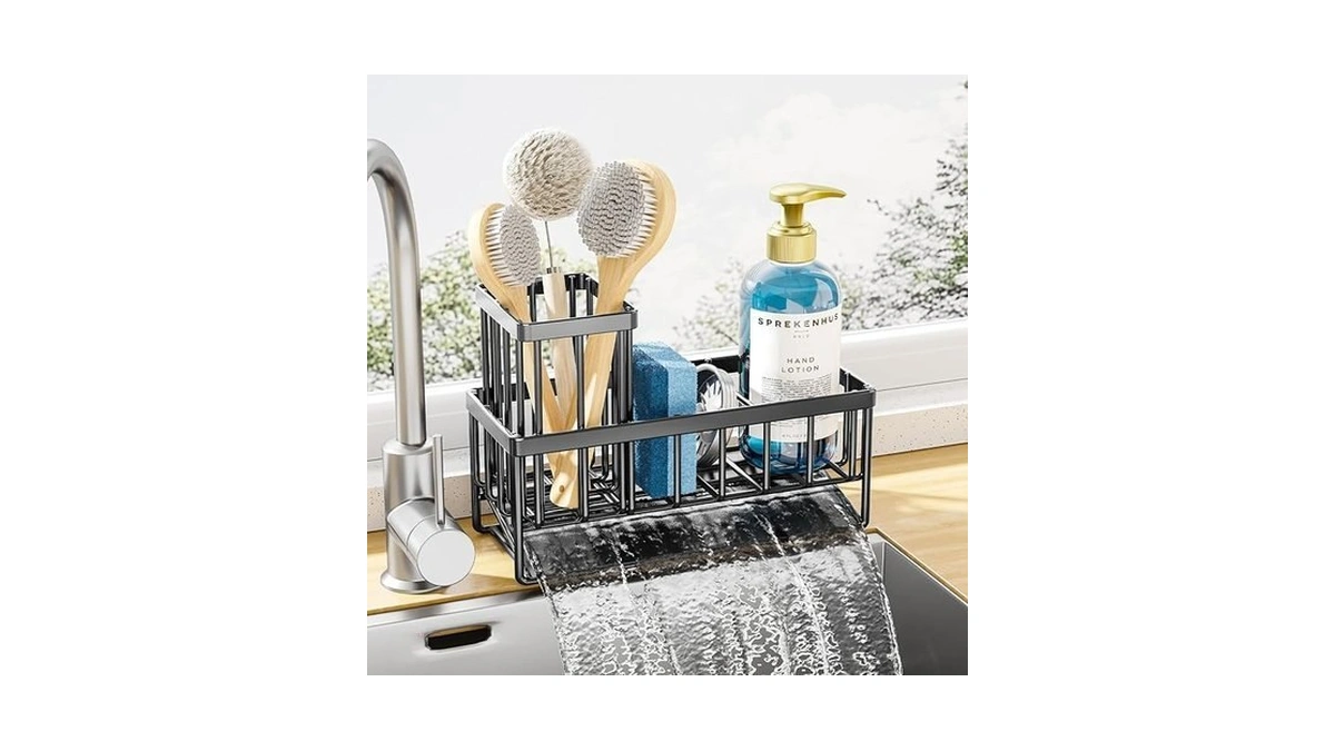 Kitsure Sponge Holder For Kitchen Sink - Rustproof Stainless Steel