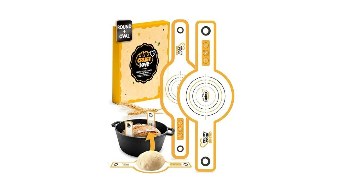Crustlove 2 Pcs Bread Sling Dutch Oven Silicone, Non-stick Sourdough