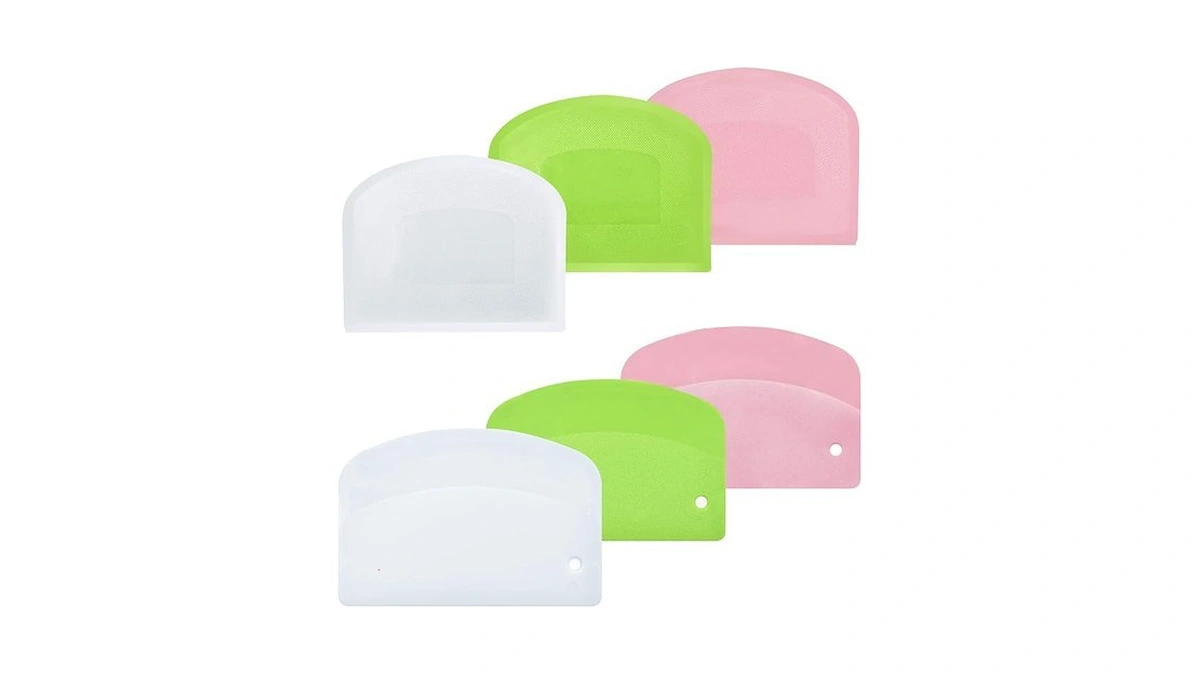 Bread Dough Plastic Bowl Scraper: 6pcs Food Safety Flexible Plastic