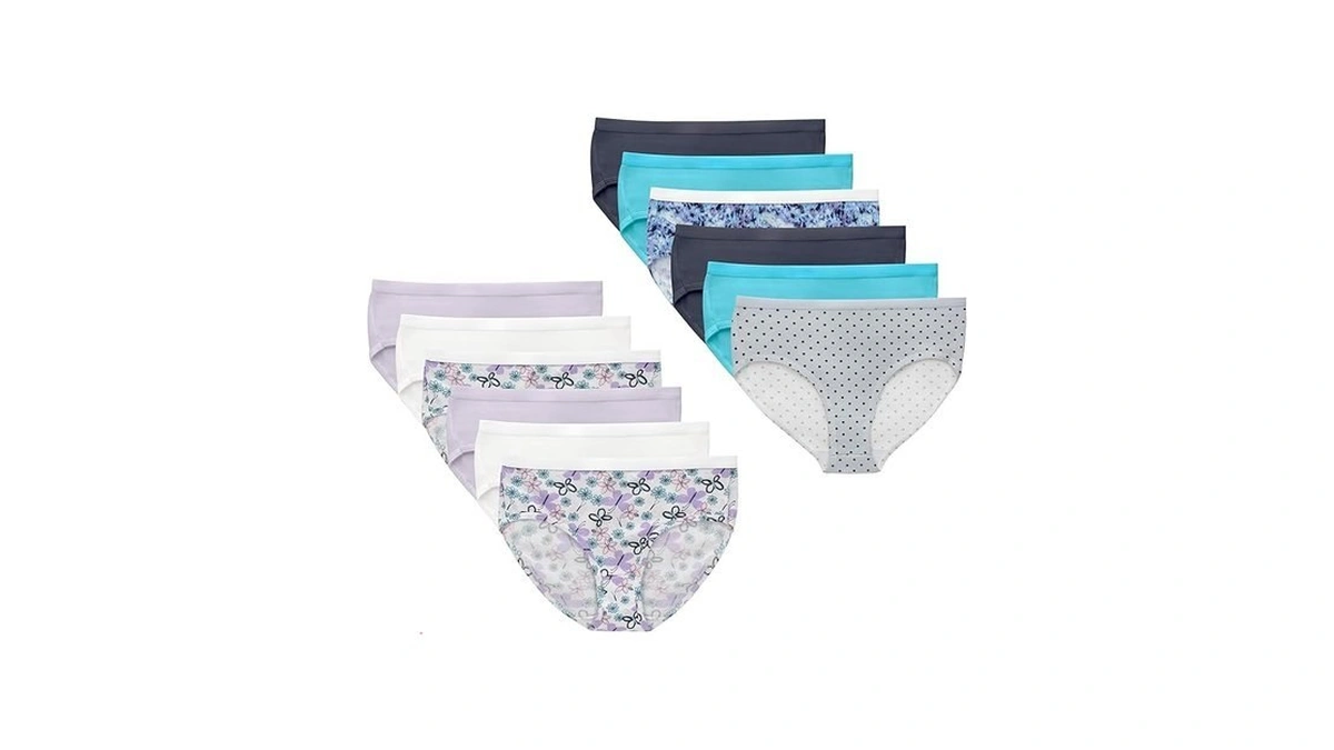 Hanes Girls' Brief Underwear, Stretch Cotton Panties For Girls, Assorted,