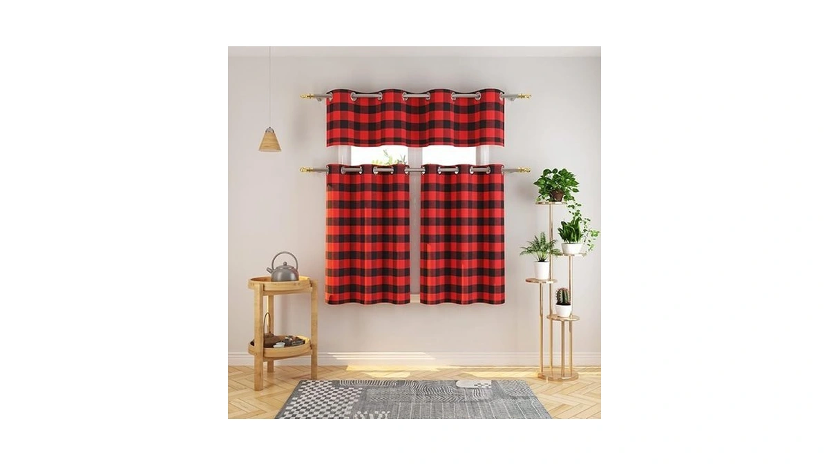 Natus Weaver 3 Pc Cotton Classic Country Farmhouse Kitchen Window