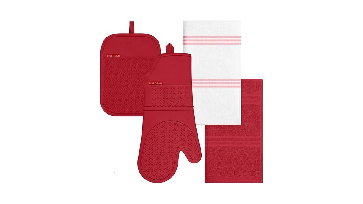 Oven Mitt And Pot Holders Sets, Quilted Cotton Terry Cloth,non-slip