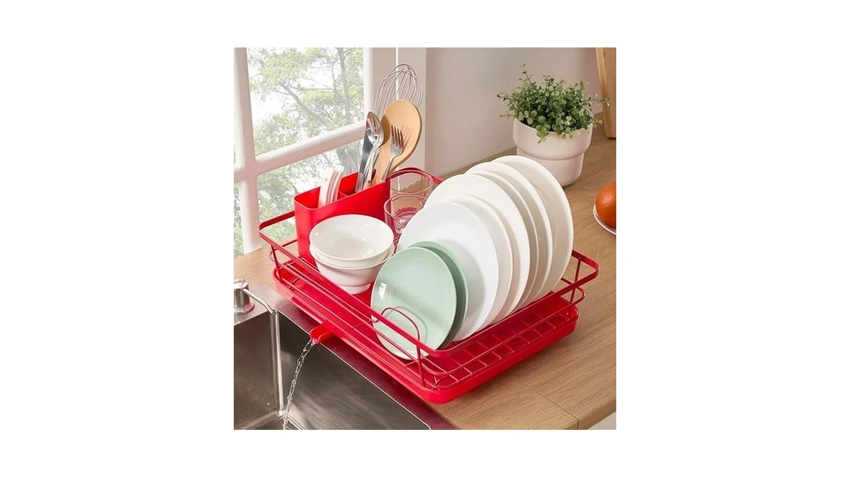 Dish Drying Rack 3 Piece Dish Drainer With Drainboard Set