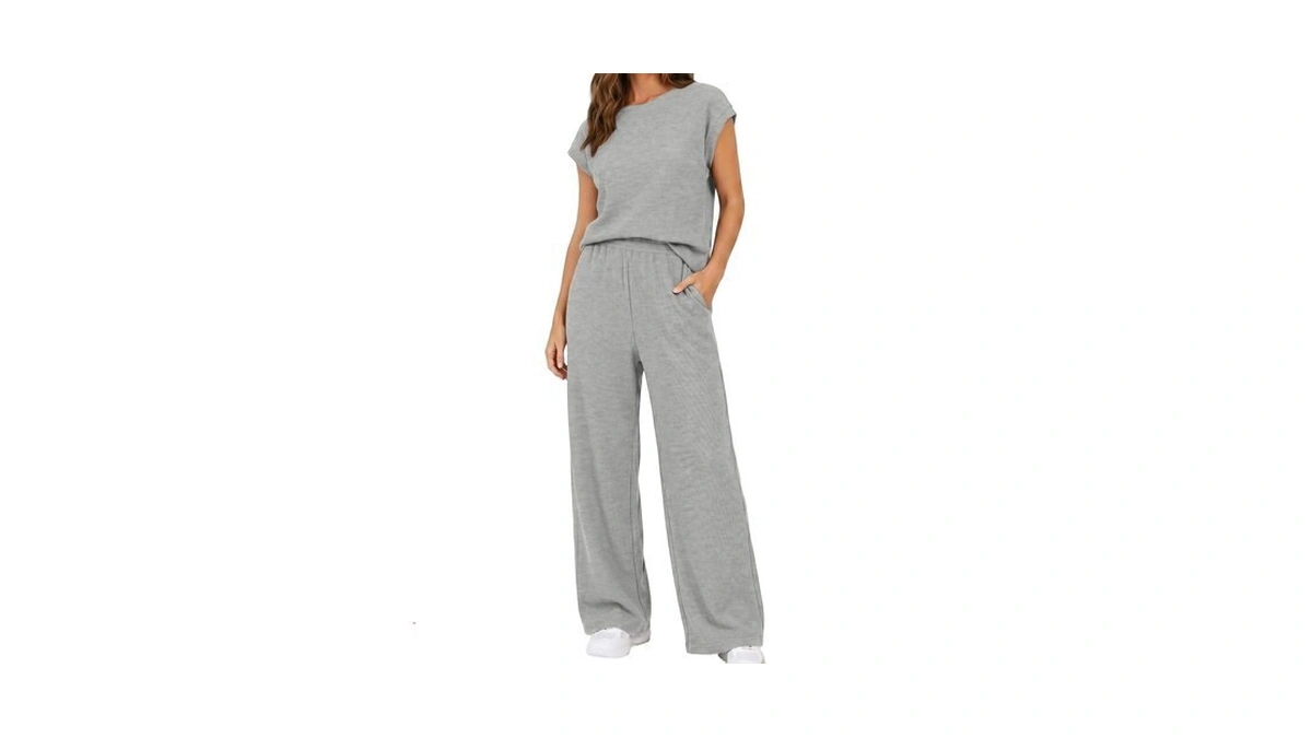 Oncharm 2 Piece Sets For Women, Casual Waffle Knit Matching