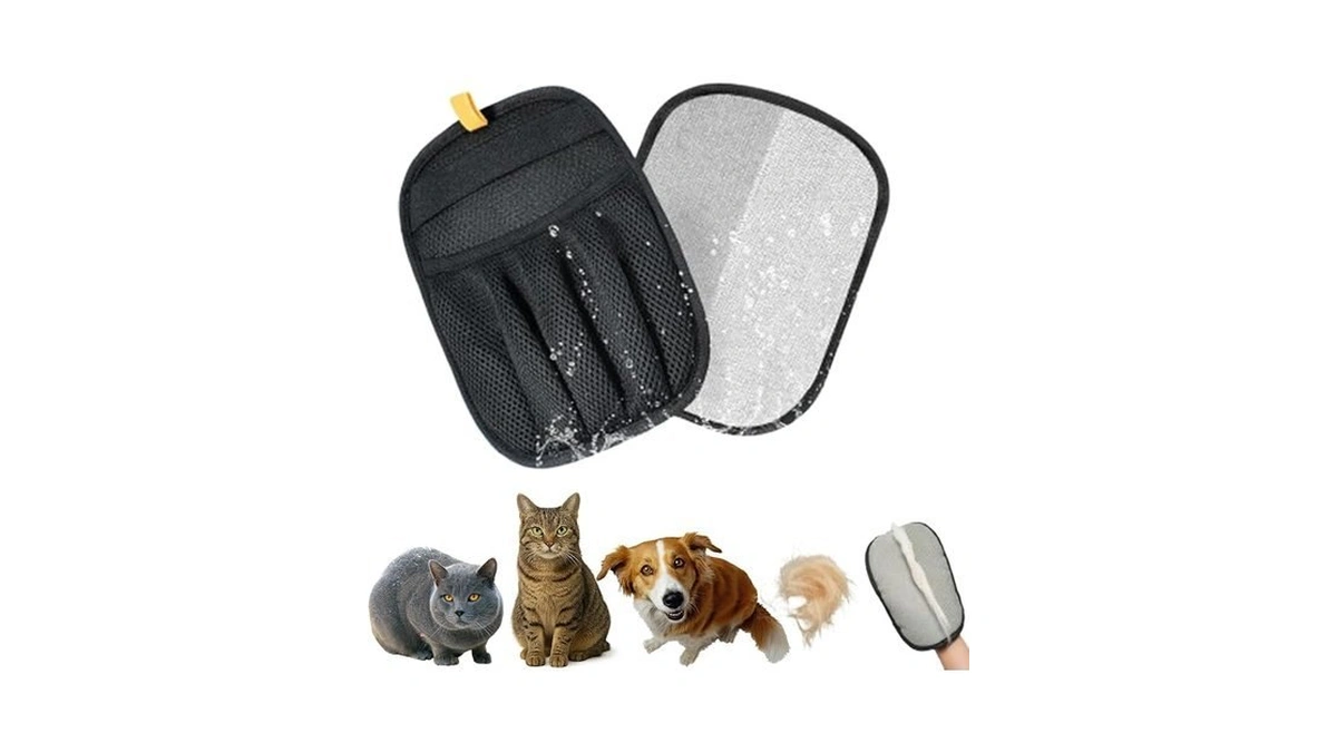 Vorlazen Pet Hair Removal Glove - Reusable Electrostatic Grooming Gloves