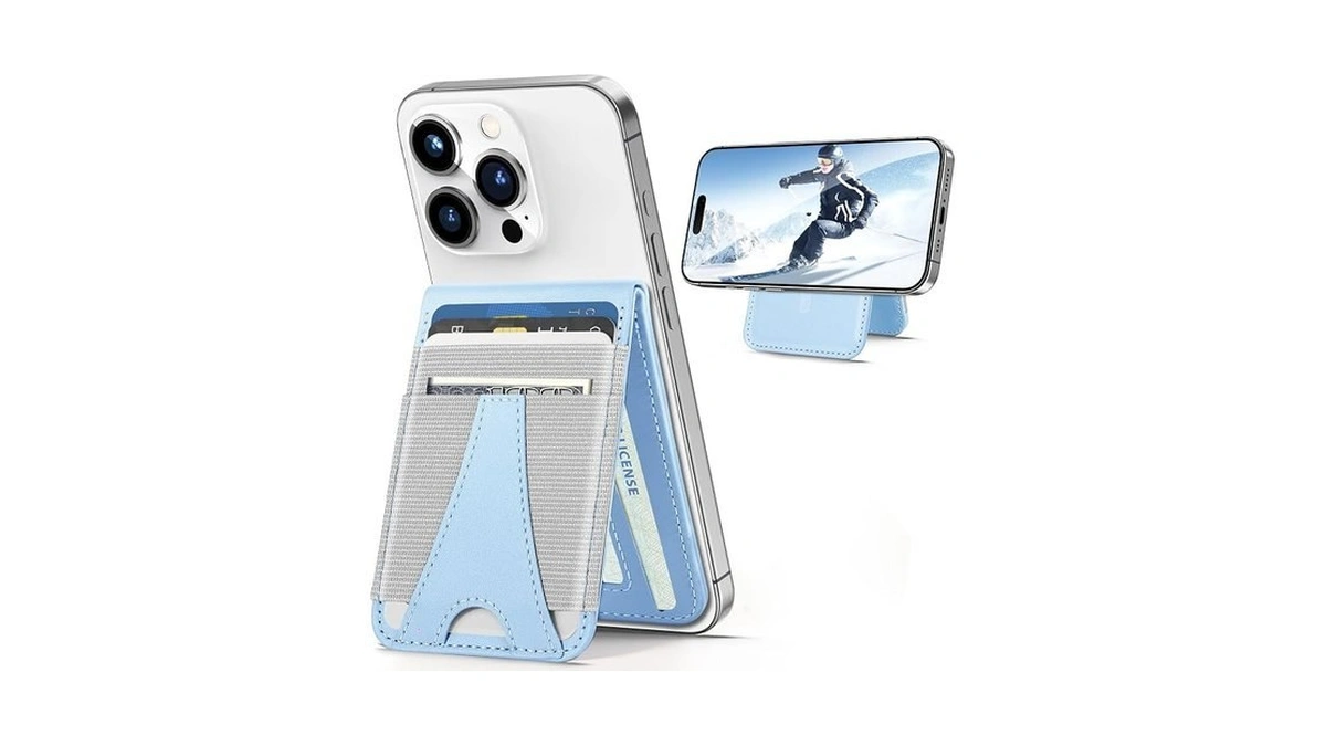 Miroddi Adjustable Stand Magnetic Wallet For Iphone 14/13/12 Series, Sky