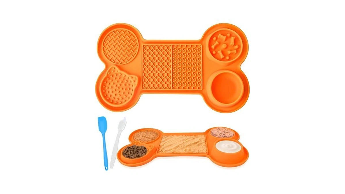Silicone Slow Feeder Bowl, Lick Mat With Suction Cups For