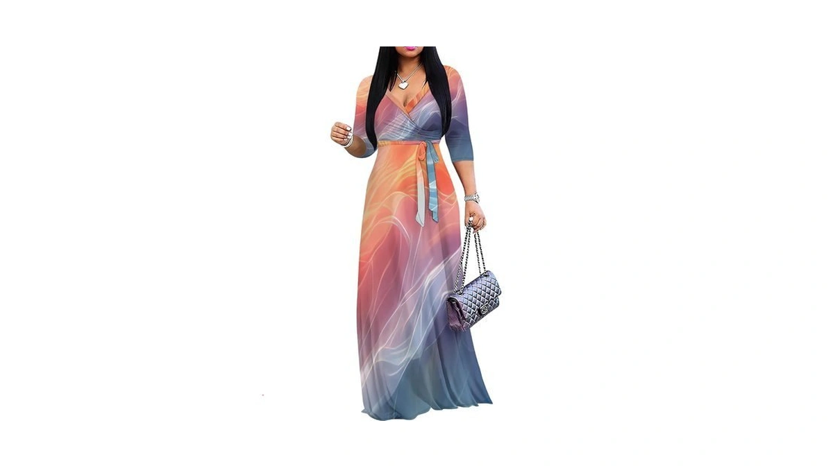 Pinkpatty Women's Plus Size Maxi Dress 3/4 Sleeves Casual Flowy
