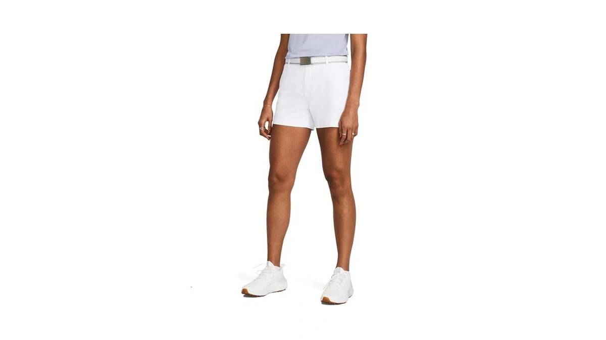 Under Armour Women's Drive Shorty, (101) White/halo Gray/halo Gray, 4