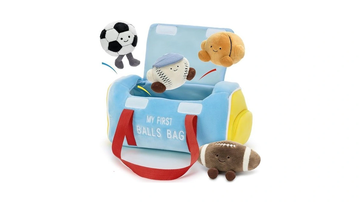 Muiteiur Sports Ball Plush Set - Stuffed Soccer, Baseball, Basketball,