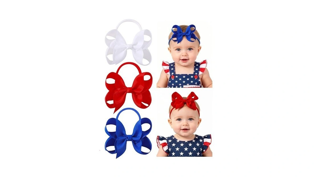 Jollybows 4th Of July Headband Bow Baby 4inches Baby Girls