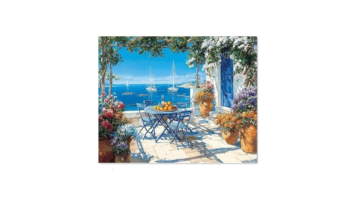 Gemozaic Landscape Paint By Numbers Kit For Adults, Beach Adults