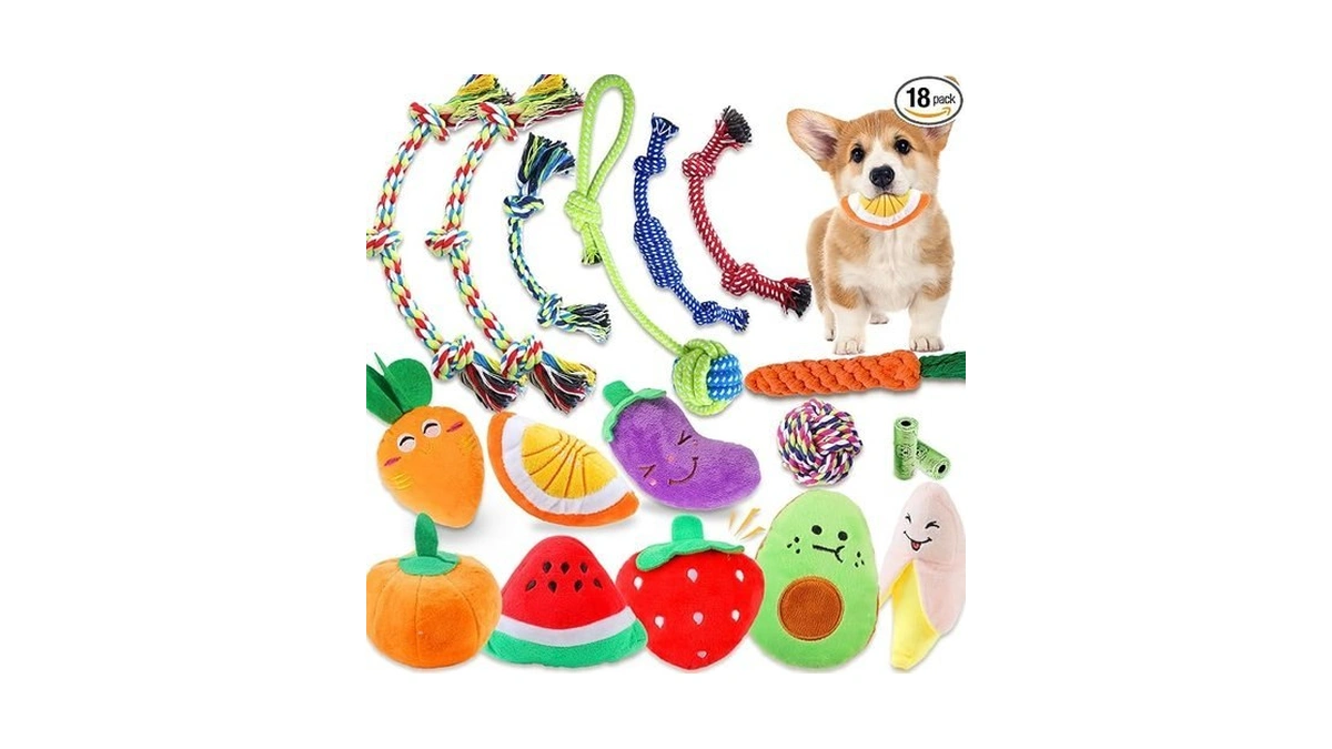 Mrsohret 18 Pack Dog Toys Puppy Teething Toys, Puppy Essentials