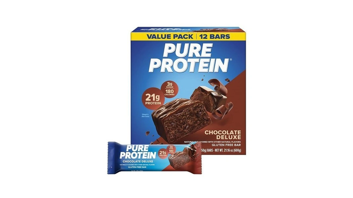Pure Protein Chocolate Deluxe Protein Bars – 21g Protein, 3g