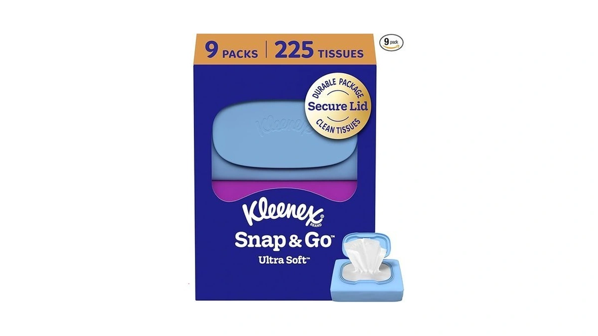 Kleenex Snap & Go Ultra Soft Facial Tissues, 9 On-the-go