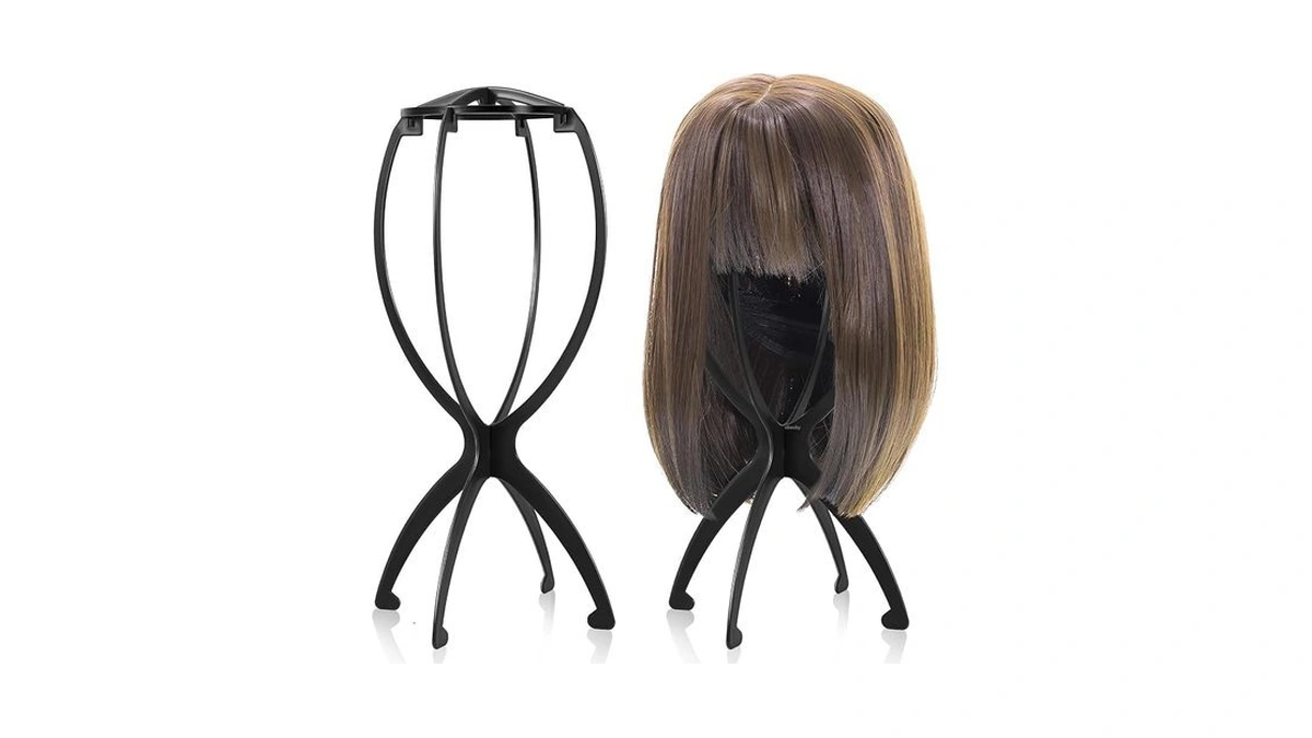 Obeoby Wig Stand, Portable Wig Holder Wig Head Stand For