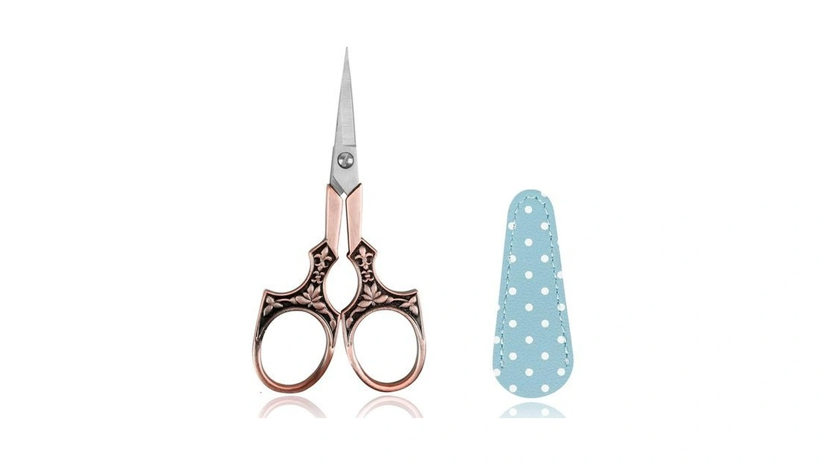 Bihrtc Small Craft Scissors 4.5inchscissors With Leather Cover Multi-purpose Vintage