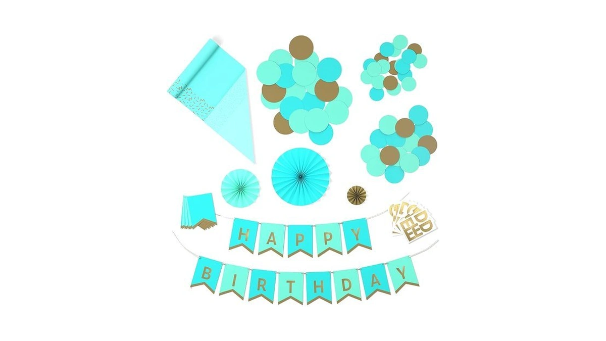 Hallmark Crayola Hallmark Color Pop Party Decorations Set - Aquamarine