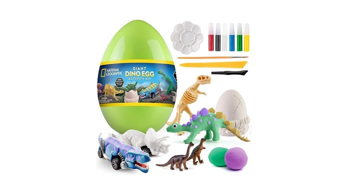 National Geographic Giant Dinosaur Egg Activity Kit – 15+ Dino