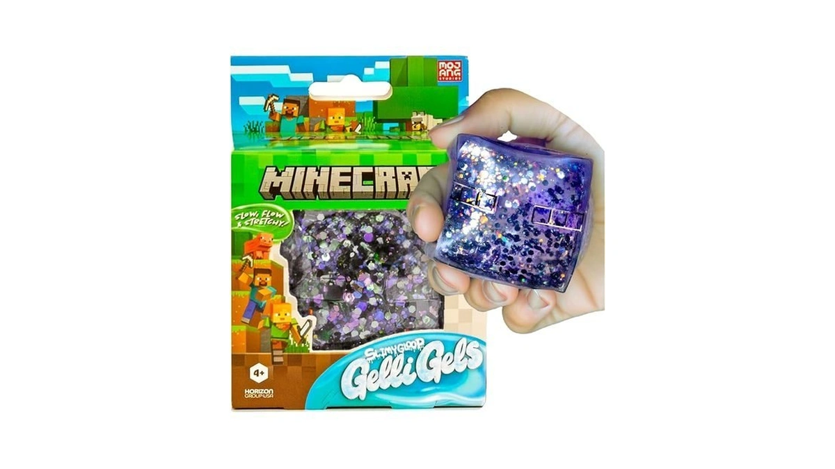 Minecraft Slimygloop® Gelli Gels Enderman, Purple Slow-flow Glitter Squishy Sensory