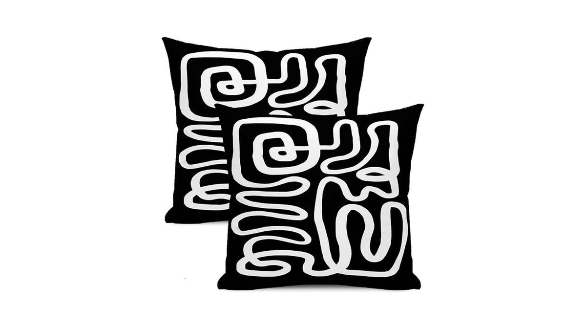 Cxmeifly Black And White Pillow Covers 20 X 20 Inch