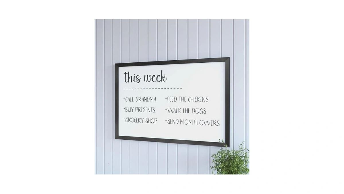 Hbcy Creations Wall Mount Black White Board - 24"x36" -