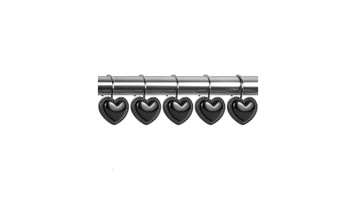 Bbv Shower Curtain Hooks Rings For Valentine's Day, 12 Pcs