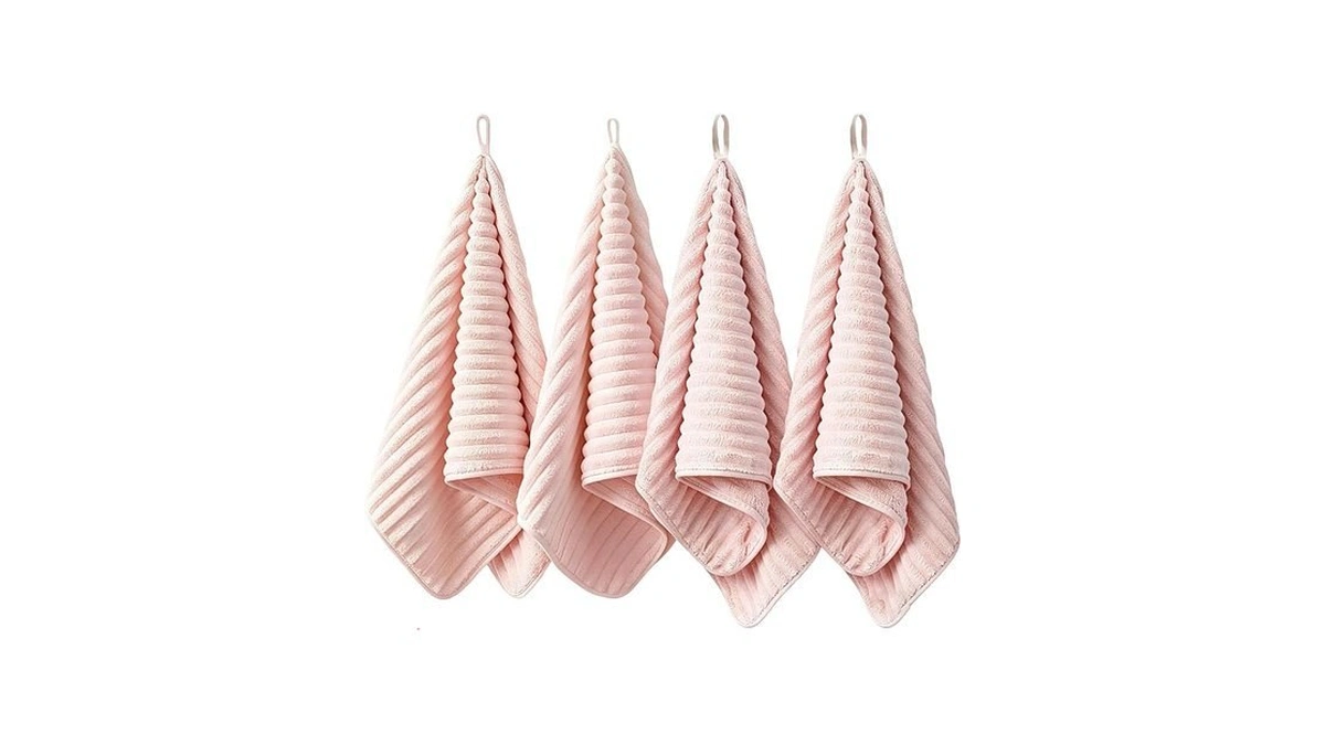 Lmminbz 4pcs Pink Microfiber Hand Towels For Bathroom Christmas Decorations