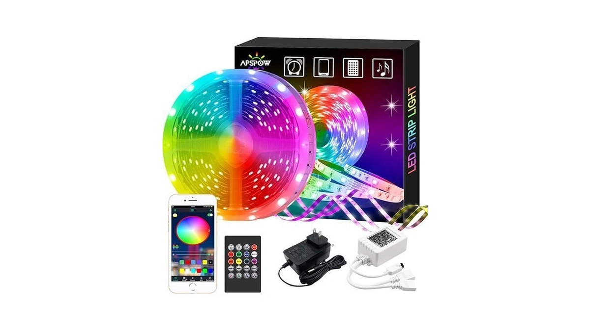 Apspow Led Strip Lights 100ft, Bluetooth And App Control, Multicolor